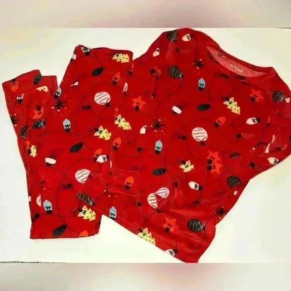 Cat & Jack Girls Christmas Pajama Set Fleece Size 12 NWOT - Picture 2 of 7